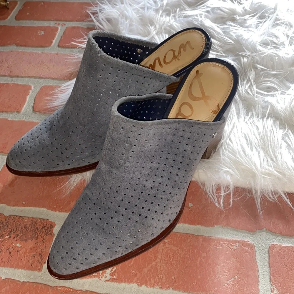 Sam Edelman bates stormy blue leather booties